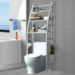 Toilet Shelves Storage Rack Bathroom Towel Rack Metal Over Freestanding Organizer Punching Free Washing Machine Storage Shelf