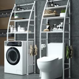 Toilet Shelves Storage Rack Bathroom Towel Rack Metal Over Freestanding Organizer Punching Free Washing Machine Storage Shelf
