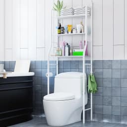 Toilet Shelves Storage Rack Bathroom Towel Rack Metal Over Freestanding Organizer Punching Free Washing Machine Storage Shelf