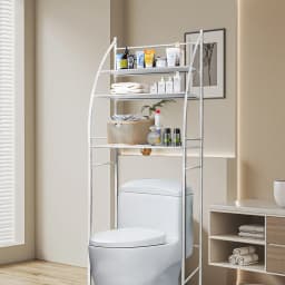 Toilet Shelves Storage Rack Bathroom Towel Rack Metal Over Freestanding Organizer Punching Free Washing Machine Storage Shelf