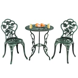 3-TLG. Garden furniture set, balcony set with 2 chairs and table, balcony furniture in cast aluminum and cast iron, patio furniture