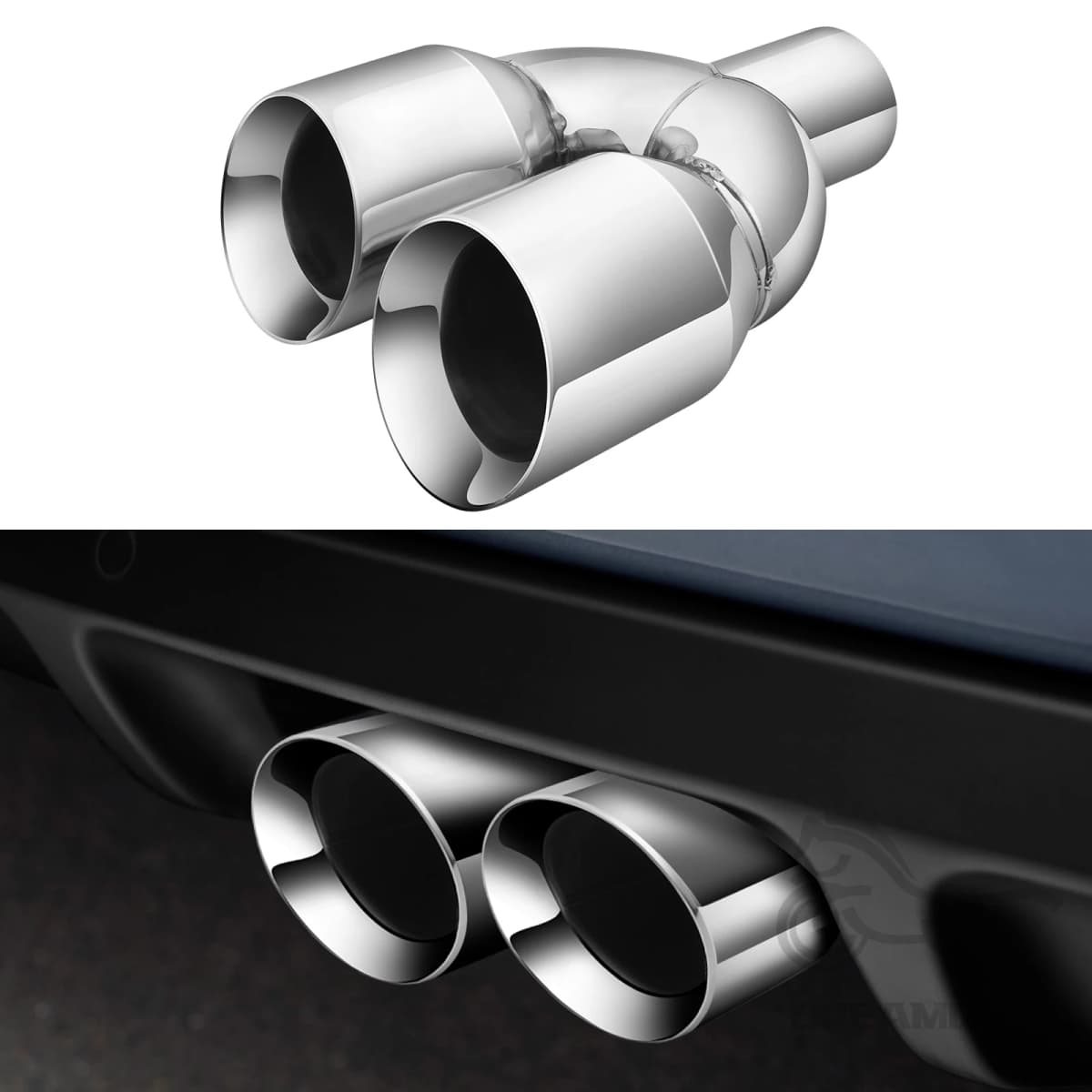 2.5" in 3.5'' out 9.5" Long Stainless Steel Bolt-On Slanted Cut Exhaust Tailpipe Tip Decoration Exhaust Tips Square End