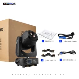 2Pcs SHEHDS LED Beam Spot 2in1 200W Moving Head With Flight Case DMX512 for Disco Party DJ Projetor