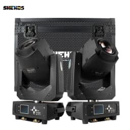2Pcs SHEHDS LED Beam Spot 2in1 200W Moving Head With Flight Case DMX512 for Disco Party DJ Projetor