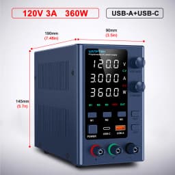 Wanptek Laboratory Power Supply 30V 5A 30V 10A 60V 5A 120V 3A Encoder Adjustable Voltage Current Lab Bench DC Power Supply