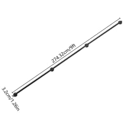 3-12FT Stair Handrail Wall Mount Metal Stair Railing Indoor And Outdoor Non-Slip Industrial Pipe Railing,Black,Round Corner