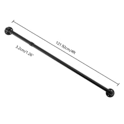 3-12FT Stair Handrail Wall Mount Metal Stair Railing Indoor And Outdoor Non-Slip Industrial Pipe Railing,Black,Round Corner