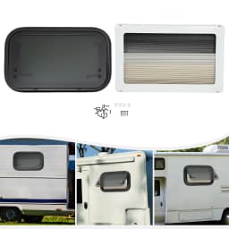 500x300mm RV Push Out Window with Rounded Corners and Straight Corners Tempered Glass RV Caravan Camper Windows With Screen