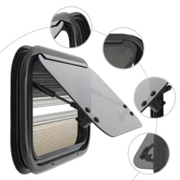 500x300mm RV Push Out Window with Rounded Corners and Straight Corners Tempered Glass RV Caravan Camper Windows With Screen