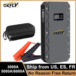 GKFLY Car Jump Starter 3000A/5000A/6000A Starting Device Power Bank Car Battery Booster Charger For Petrol Diesel Car Starter