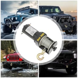 0.4KW Electric Winch DC12V, Black Electric Lifting Device IP67 Waterproof Grade