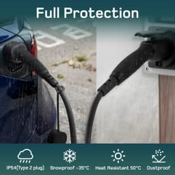 dé 22kW Type 2 Male Plug to Type 2 Female Plug Electric Vehicle Charger Cable 10m Cable Portable EV Charger for Tesla Model Y/3