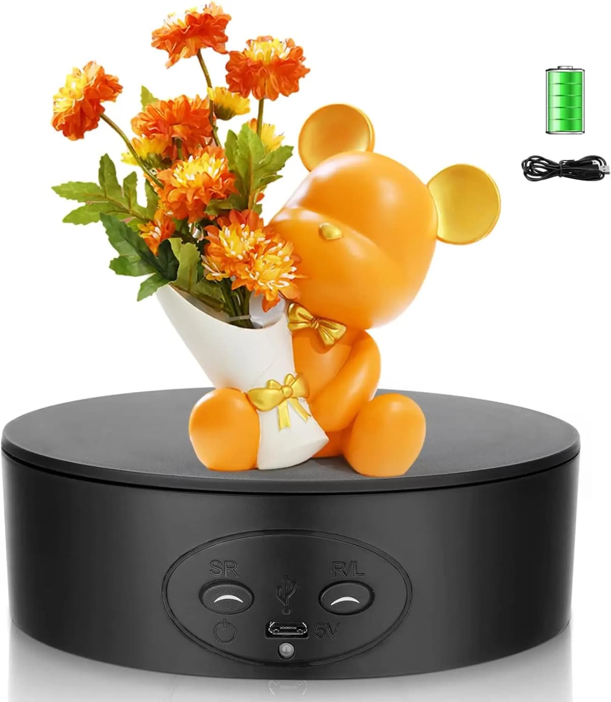 Turntable Electric 13CM Mini Turntable Turntable 360° Turntable for Photography USB Operating Automatic Turntable of Jewelry