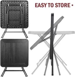 Waterproof Garden Table, Folding Table 80*80*74cm, Balcony Table with Steel Frame, Thicken HDPE, for Party Kitchen Living Room