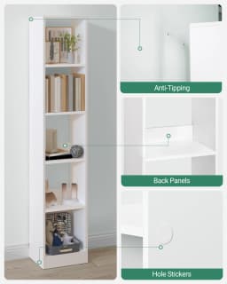 Bookcase, Cube Shelf, Modern Open Wooden Shelving Unit, Storage Shelves and Display Shelves for Living Room, White