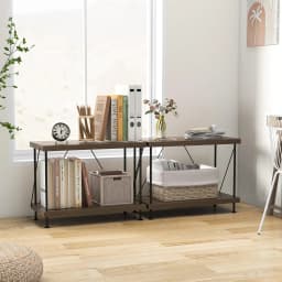 Open bookcase with open backrest, sturdy metal frame, industrial style, suitable for living room, office