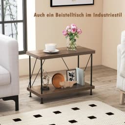 Open bookcase with open backrest, sturdy metal frame, industrial style, suitable for living room, office