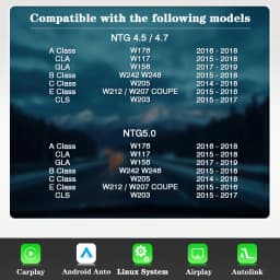 AUTOTOP Wireless CarPlay Android Adapter Box For Mercedes Benz C GLC/C/GLC/GLA Class 2013-2018 NTG 4.5/5.0 MirrorLink RearCamera