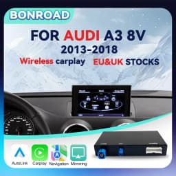 BONROAD Wireless CarPlay Android Auto Adapter Module MMI Box USB Video for Audi A3 8V 2013-2018 Bluetooth Navigation Mirror Link Reverse Camera Airplay Autolink