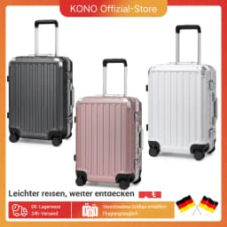 Supercase Hard Case with Aluminum frame PC hand luggage & Check-in Luggage, 4 Rolls & TSA 54x38x23cm