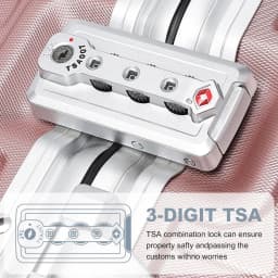 Supercase Hard Case with Aluminum frame PC hand luggage & Check-in Luggage, 4 Rolls & TSA 54x38x23cm
