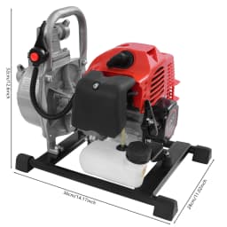 1.25KW Portable Water Transfer Pump, 8500RPM, 2-Stroke 43CC Irrigation Pump for Farms