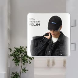 60*60*14cm 220V 16W LED Light Box Double Sided Square Waterproof 1600LM LED Light Box for Nail Salons Cafes Restaurants White