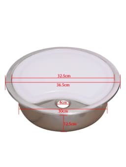 HWHONGRV Stainless Steel RV Round Kitchen Sink - 1 Bowl 365 X 365mm with PP Cutting Board Included - Durable and Easy to Clean