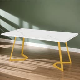 55" Computer Desk, Faux Marble Study Desk Office Table
