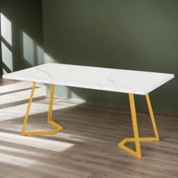 55" Computer Desk, Faux Marble Study Desk Office Table