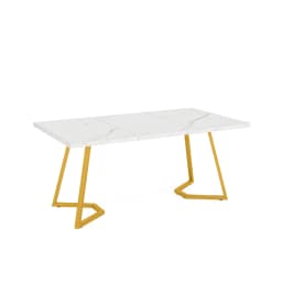 55" Computer Desk, Faux Marble Study Desk Office Table