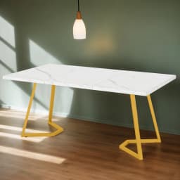 55" Computer Desk, Faux Marble Study Desk Office Table
