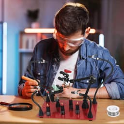 NEWACALOX Magnetic Soldering Third Hand PCB Holder Heat Gun Stand Heavy Duty Welding Workstation Large Base Soldering Station