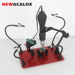 NEWACALOX Magnetic Soldering Third Hand PCB Holder Heat Gun Stand Heavy Duty Welding Workstation Large Base Soldering Station