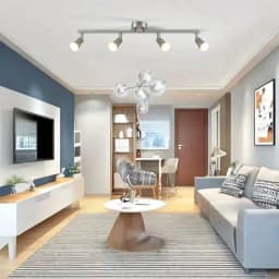 GU10 4-Arm Rotatable Dimmable LED Chandelier, Recessed Modern Ceiling Fixture for Kitchen Living Room Bedroom Indoor
