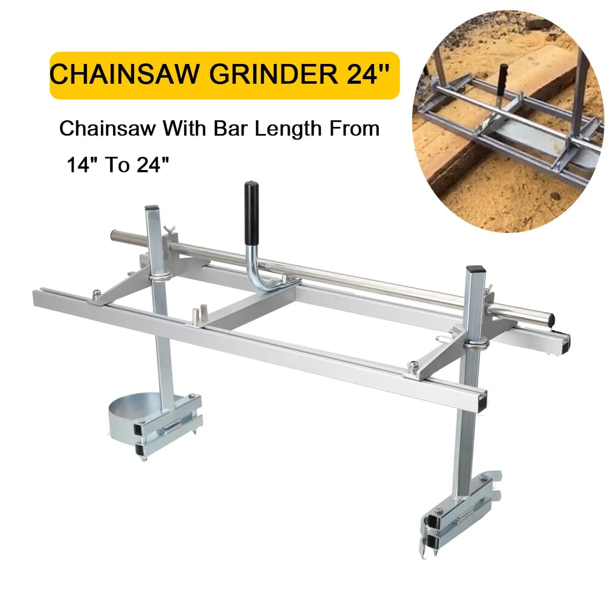 Chainsaw Mill Planking Milling 24 Inch Guide Bar Wood Lumber Cutting Portable Sawmill Aluminum Steel Chain Saw Mill
