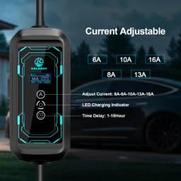 Kolanky Portable EV Charger 16A 11KW Type 2 Electric Vehicle PHEV Hybrid Cars Timer Adjust Current Home Charging Total 5M