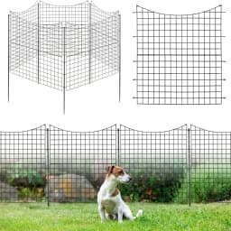 Pack of 5 Decorative Garden Fence,98 cm High,Metal Plug-in Fence with 6 Metal Posts,Landscape Fence for Flower Bed