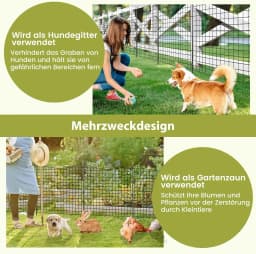 Pack of 5 Decorative Garden Fence,98 cm High,Metal Plug-in Fence with 6 Metal Posts,Landscape Fence for Flower Bed