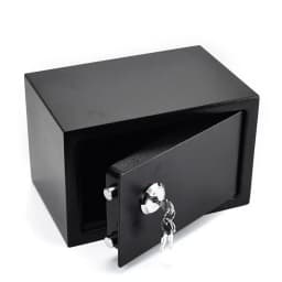 Professional and Durable Strong Iron Steel Key Operated Security Mini Safe Money Cash Safe Box For Home Office Jewelry Black