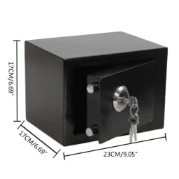 Professional and Durable Strong Iron Steel Key Operated Security Mini Safe Money Cash Safe Box For Home Office Jewelry Black