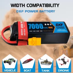 DXF 6S Lipo Battery 22.2V 7000mAh 100C Soft Case Battery with XT90 Connector for Car Truck Tank RC Buggy Truggy Racing Hobby