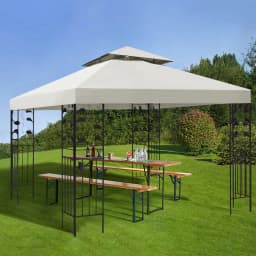 3x3m Thicken Waterproof Replacement Top Canopy Cover Double Gazebo Roof Covers for Yard Patio Garden