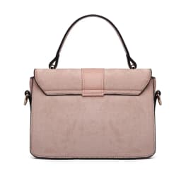 Miss Lulu WOMEN'S shoulder bag Medium Faux Leather & Suede Vintage Flap Crossbody Bag Oval Metal Ornate