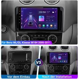 ESSGOO Android 14 9" Car Stereo Radio Carplay For Mercedes Benz ML/GL Class W164 X164 2005-2011 GPS Navi RDS Multimedia Player