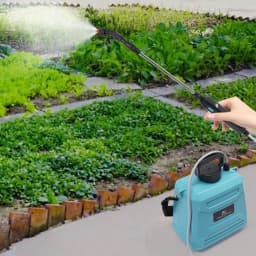 8L Blue Electric Spray Watering Can Plastic Copper 18650 Lithium Battery For Indoors And Outdoors Watering Or Spraying Plants
