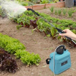 8L Blue Electric Spray Watering Can Plastic Copper 18650 Lithium Battery For Indoors And Outdoors Watering Or Spraying Plants