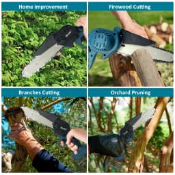 6inch Electric Chainsaw Rechargeable Small Wood Spliting Cordless Chain Saw One-handed Woodworking Tool for Garden Tools
