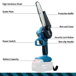 6inch Electric Chainsaw Rechargeable Small Wood Spliting Cordless Chain Saw One-handed Woodworking Tool for Garden Tools