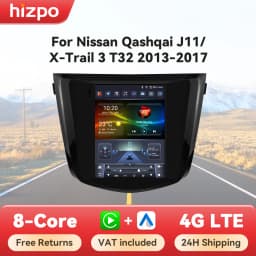 Hizpo For Tesla Style Android Auto Radio For Nissan Qashqai J11 X-Trail 3 T32 2013 -2017 Carplay 4G Car Multimedia GPS Autoradio